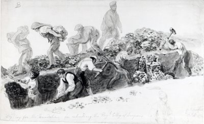 Digging a hole for the foundations of the Royal College of Surgeons by George Snr Scharf